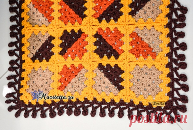 Коврик крючком бабушкиными квадратами