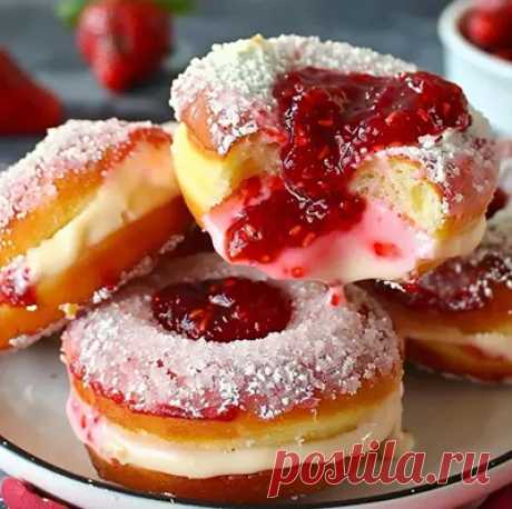 Рецепт пончиков с клубничной начинкой