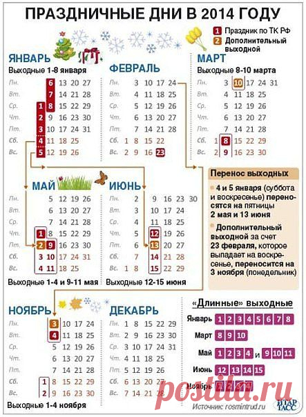 праздничные дни в 2014г