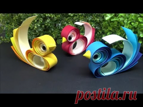 （画用紙）簡単で可愛い！　小鳥の作り方【DIY】(Drawing paper)Easy and cute!　Little bird