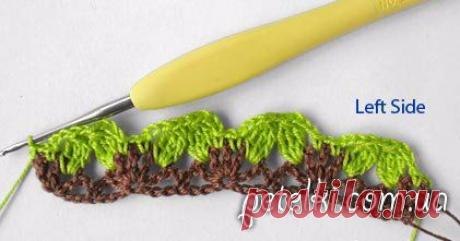 Узор крючком *Незабудки* - мастер-класс