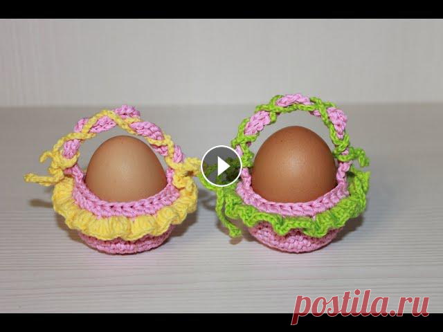 Декоративная корзинка для пасхальных яичек крючком. Как связать крючком декор на Пасху. Пасха - светлый праздник, с традицией украшать яйца как символ новой жизни. В этом видео я показываю как вязать декоративную корзинку для пасхального ...