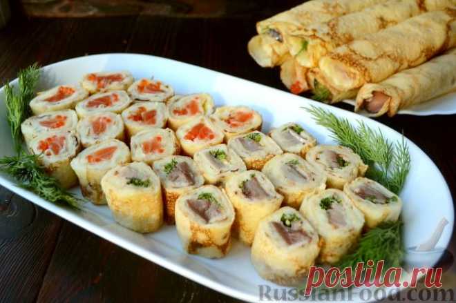 Рецепт: Роллы из блинчиков на RussianFood.com