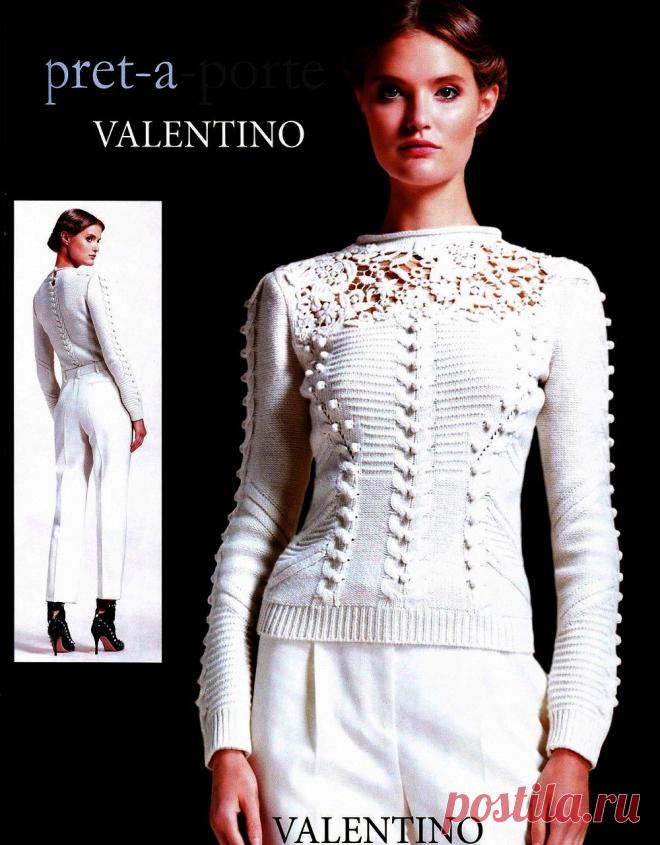 Для вдохновения: пуловер и платье спицами от Valentino