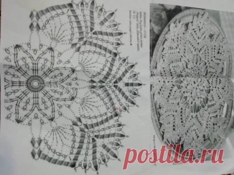 Просили схему к зелёной салфетке снежинке