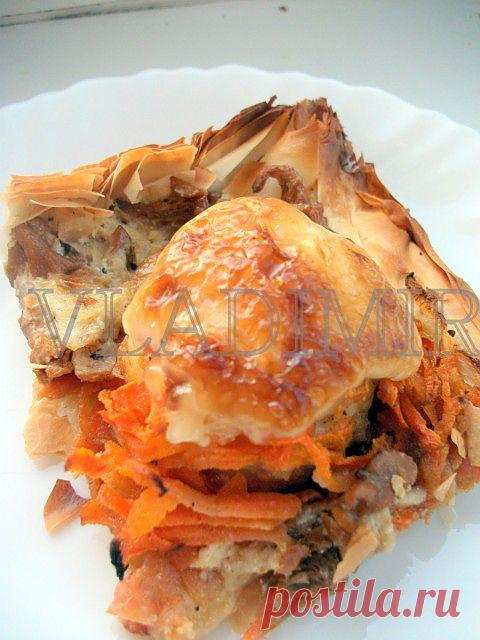 "Камбала на песчяном дне" (рыба на тесте с овощами) | Четыре вкуса