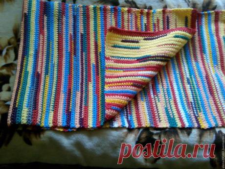 Купить Коврик "НАСТРОЕНИЕ" - комбинированный, половик, половичок, вязаный коврик, Вязание крючком, вязание на заказ