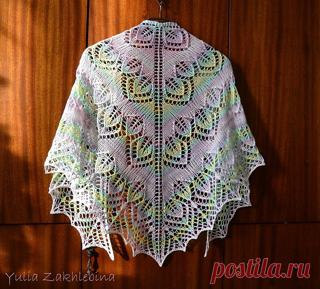 Совместник-10. Шаль Юлии Захлебиной "Весеннее настроение" Spring Mood http://www.ravelry.com/projects/Juli-ya/spring-mood- | Шали с Любовью