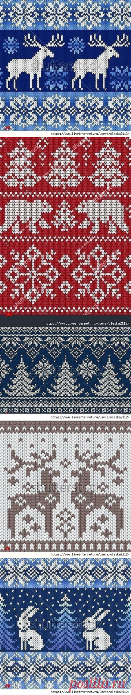 Зимние жаккардовые узоры