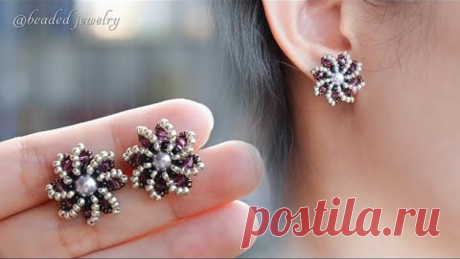 How to make beaded stud earrings. Lady earrings