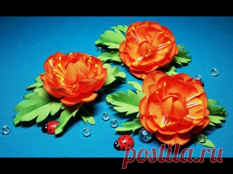 Fabric flowers: cute globeflowers/tutorial/Цветы из ткани: милые купавки/МК