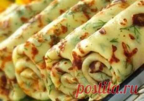 Сырные блины с зеленью
