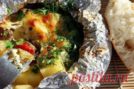 Сытный ужин: Быстро и вкусно. Узелки с мясом и сыром