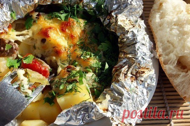 Сытный ужин: Быстро и вкусно. Узелки с мясом и сыром