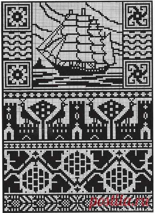 Схемы узоров для монохромной вышивки.
