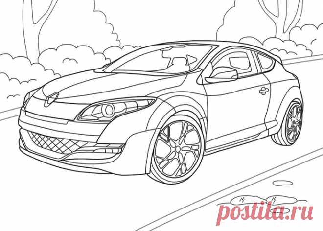 Раскраски легковых автомобилей скачать или распечатать