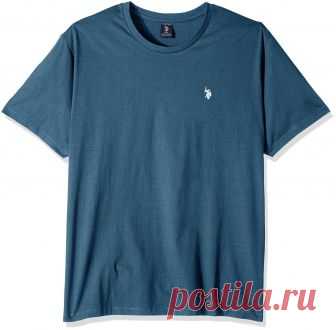 U.S. Polo Assn. Men's Crew Neck Small Pony T-Shirt, Medium Blue Heather, M | Amazon.com