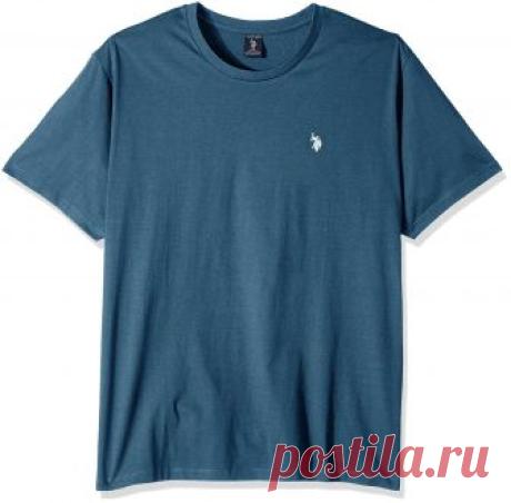 U.S. Polo Assn. Men's Crew Neck Small Pony T-Shirt, Medium Blue Heather, M | Amazon.com