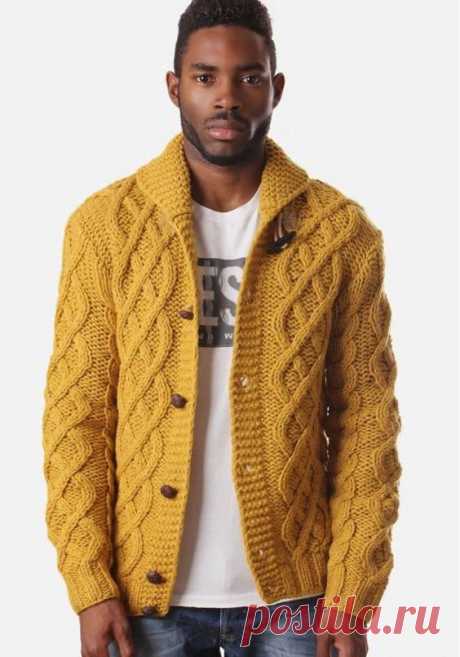 Men's hand knitted cardigan