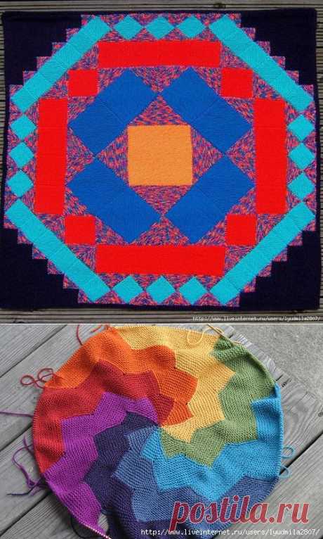 Пэчворк спицами. Идеи с сайтов ravelry и etsy