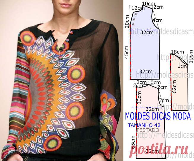 PASSO A PASSO MOLDE DE BLUSA HIPPIE CHIC