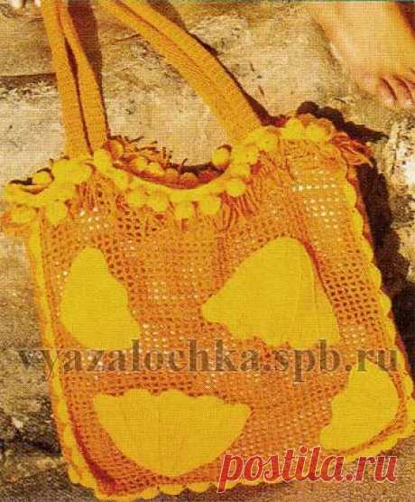 Сетчатая пляжная сумка крючком | Елена Вязалочка - Лучшие Схемы и Модели 2017-2018 - Вязание Спицами и Крючком