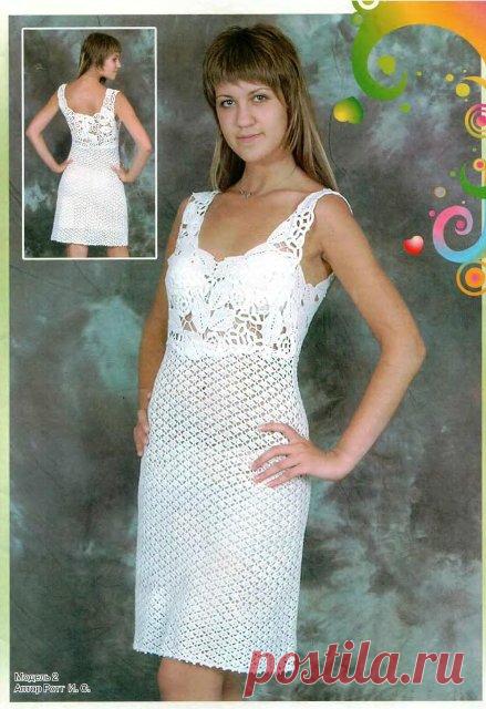 Белоснежная красота. Платье крючком .