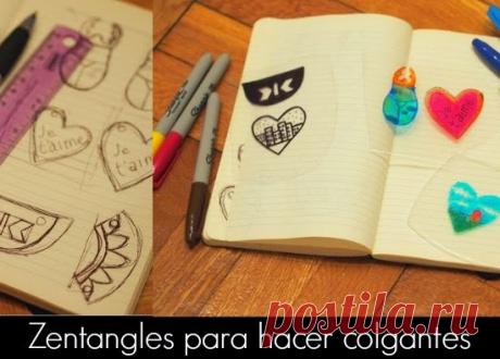 Como hacer Colgantes de Carton y Plastico con Zentangles - enrHedando