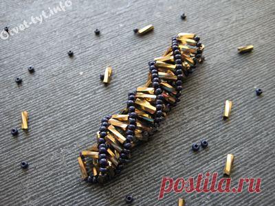 Жгут из стекляруса и бисера. Мастер-класс.