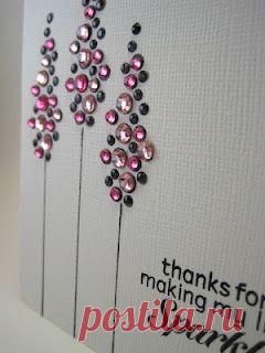 As promised...another extra stamp give away :)...the Constellations Flowers stamp from Penny Black! I had made a couple cards back in June...