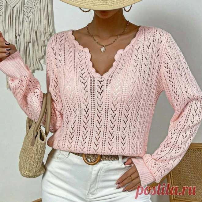 Светло-розовый пуловер. Моя схема – Paradosik Handmade - вязание для начинающих и профессионалов