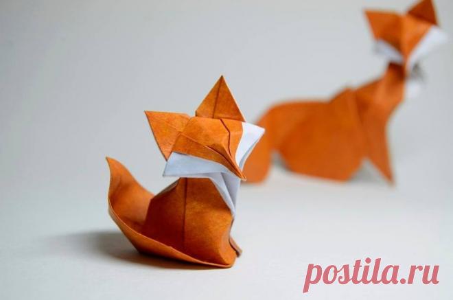 Оригами выплненные в технике влажного складывания