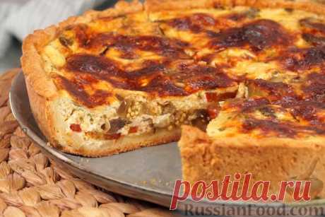 Рецепт: Киш с баклажанами, помидорами и сыром на RussianFood.com
