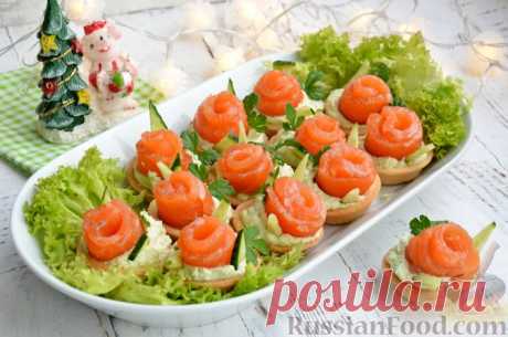 Рецепт: Тарталетки со сливочным сыром, авокадо и красной рыбой на RussianFood.com