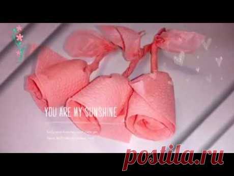 МК, Роза из салфеток своими руками, просто и быстро, оригами