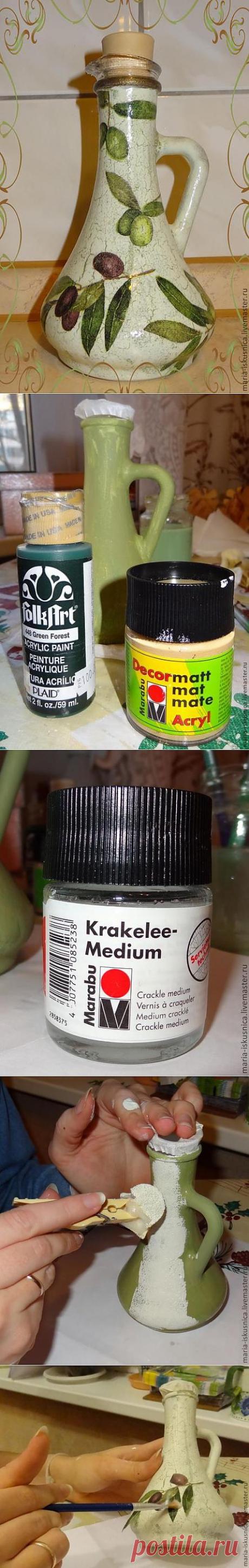 МАСТЕР-КЛАСС ДЕКУПАЖ кувшин с маслом.