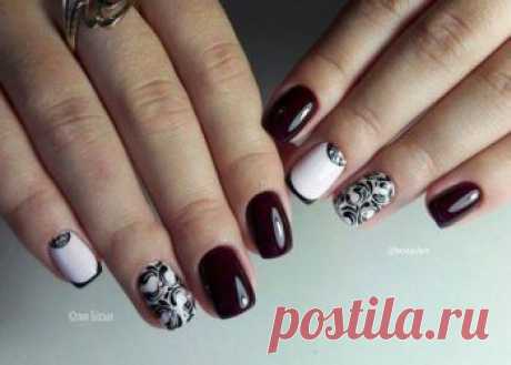 Роскошь в оттенках бордо — 18 примеров маникюра на короткие ногти — Мой милый дом