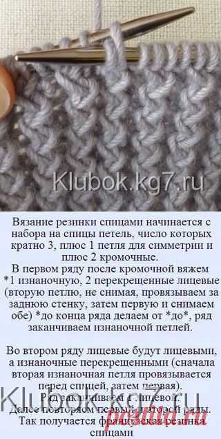 Французская резинка спицами | Клубок