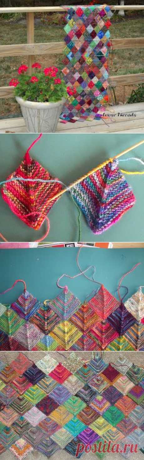 Loose Threads: Knit Mitered Square Sock Blanket