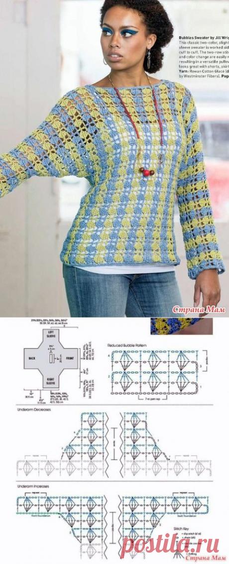 Стройнящий&quot; джемпер -2. Крючок. - ВЯЗАНАЯ МОДА+ ДЛЯ НЕМОДЕЛЬНЫХ ДАМ - Страна Мам
