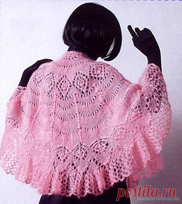 АЖУРНАЯ ШАЛЬ СПИЦАМИ