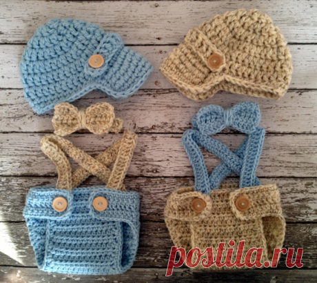 Vintage Twin Photography Prop Set in Wheat от mamamegsyarnshoppe