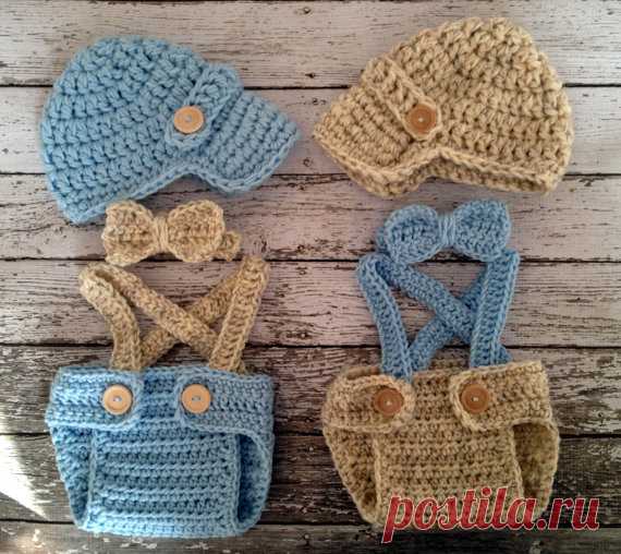 Vintage Twin Photography Prop Set in Wheat от mamamegsyarnshoppe