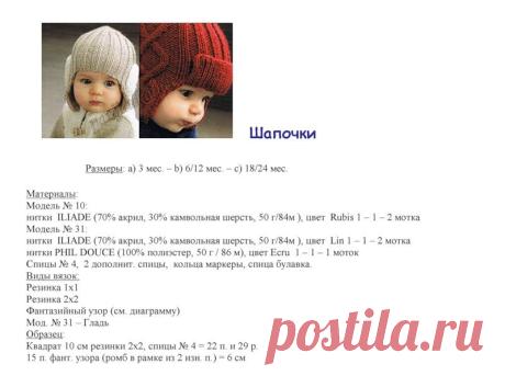 Шапочки на завязочках для деток