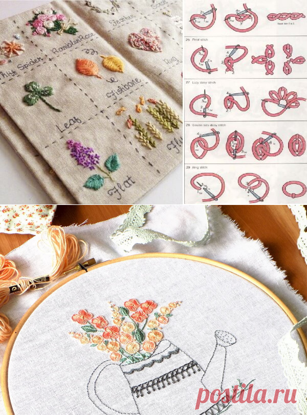 Вышивка: ручные декоративные швы ~ Свое рукоделие
