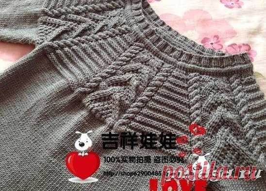 Пуловер – туника спицами с круглой кокеткой
Как вязать: http://prjaga.ru/vyazanie-dlya-zhenshchin/pulover-zhaket-sviter/pulover-tunika-spicami-s-krugloj-koketkoj