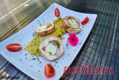 Куриный рулет с перепелиными яйцами, грибами, сыром / Холодные закуски / Кукорама — вкусные рецепты!