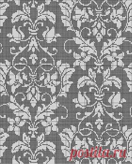 Damask cross stitch pattern | Embroidery