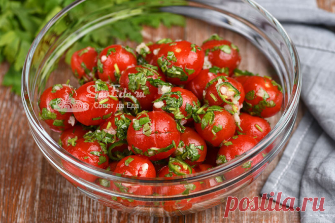 Быстрые закусочные помидоры с чесночком и зеленью (просто готовить и очень вкусно) | Совет да Еда | Яндекс Дзен