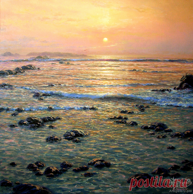 Arts Gallery - Художники - Сарычев Александр - Живопись - Шелест тёплых волн - картинная галерея, продажа картин, российские художники, картины, купить картину, купить картины оптом. Изобразительное искусство, живопись, графика, рисунки, скульптура. Пейзажи, портреты, натюрморты, жанровые сцены, ню.